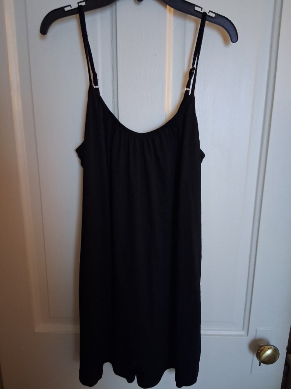 Women's Black Sleeveless Swing Romper with Adjustable Straps Size Medium
